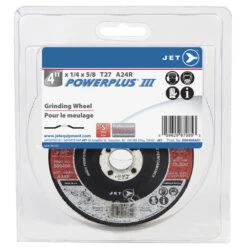 Jet 500408A01 - 4 X 1/4 X 5/8 A24R POWERPLUS T27 Grinding Wheel - Clamshell Package