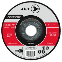 Jet 500422 - 5 X 3/32 X 7/8 A36T POWERPLUS T27 Cut-Off Wheel