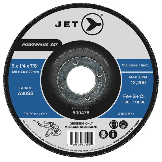 Jet 500488 - 7 X 1/4 X 7/8 A30SS POWERPLUS SST T27 Grinding Wheel 3 Jet 500488 - 7 X 1/4 X 7/8 A30SS POWERPLUS SST T27 Grinding Wheel
