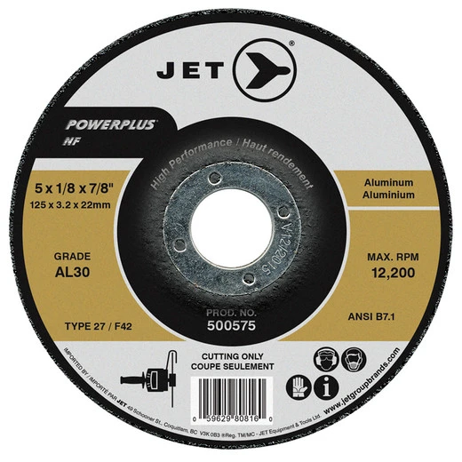 Jet 500575 - 5 X 1/8 X 7/8 AL30 POWERPLUS NF T27 Cutting Wheel 3 Jet 500575 - 5 X 1/8 X 7/8 AL30 POWERPLUS NF T27 Cutting Wheel