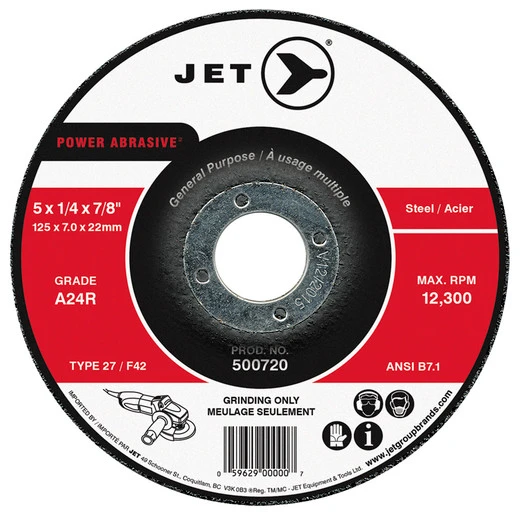 Jet 500712 - 4 X 1/4 X 5/8 A24R POWER ABRASIVE T27 Grinding Wheel 3 Jet 500712 - 4 X 1/4 X 5/8 A24R POWER ABRASIVE T27 Grinding Wheel