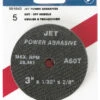Jet 501043 - 3 X 1/32 X 3/8 A46T POWER ABRASIVE T1 Cut-Off Wheel (5/Pack) 1 Jet 501043 - 3 X 1/32 X 3/8 A46T POWER ABRASIVE T1 Cut-Off Wheel (5/Pack) -Deals Federated Tool Store 501043 hr 76060.1560424593.520.520