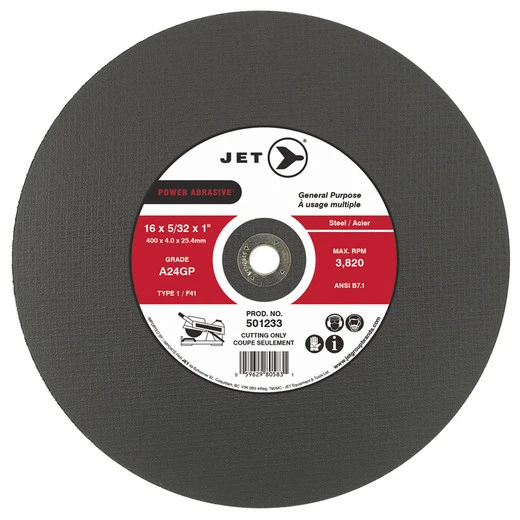 Jet 501243 - 20 X 5/32 X 1 A24GP POWER ABRASIVE T1 Cut-Off Wheel 3 Jet 501243 - 20 X 5/32 X 1 A24GP POWER ABRASIVE T1 Cut-Off Wheel