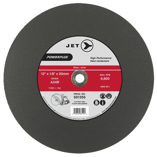 Jet 501370 - 14" X 1/8" X 20mm A24R POWERPLUS T1 Cut-Off Wheel 3 Jet 501370 - 14" X 1/8" X 20mm A24R POWERPLUS T1 Cut-Off Wheel