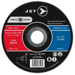 Jet 501577 - 5 X 1/16 X 7/8 A46PX POWER-XTREME T1 Cut-Off Wheel