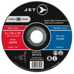 Jet 501575 - 5 X 1/32 X 7/8 A60PX POWER-XTREME T1 Cut-Off Wheel