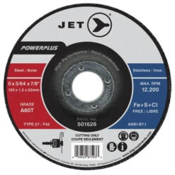Jet 501626 - 5 X 3/64 X 7/8" A60T POWERPLUS T27 Cut-Off Wheel