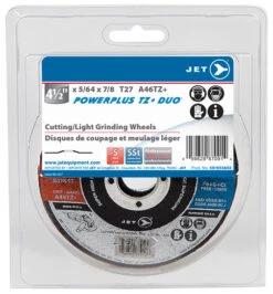 Jet 501653A02 - 4-1/2 X 5/64 X 7/8 POWER-XTREME DUO T27 Cutting And Light Grinding Wheel - Clamshell Package