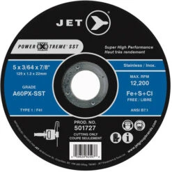 Jet 501722 - 4-1/2 X 3/64 X 7/8 A60PX-SSt POWER-XTREME SST T1 Cut-Off Wheel