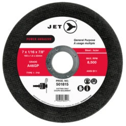Jet 501815 - 7 X 1/16 X 7/8 A46GP POWER ABRASIVE T1 Cut-Off Wheel