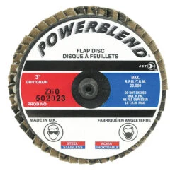 Jet 502023 - 3" Z60 POWERBLEND Roll-on Flap Disc - Type R Mount