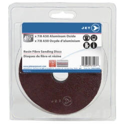 Jet 502414A05 - 4-1/2 X 7/8 A50 Aluminum Oxide Resin Fibre Sanding Disc - Clamshell Package