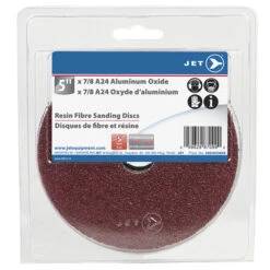 Jet 502422A05 - 5 X 7/8 A24 Aluminum Oxide Resin Fibre Sanding Disc - Clamshell Package