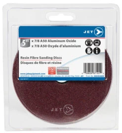 Jet 502424A05 - 5 X 7/8 A50 Aluminum Oxide Resin Fibre Sanding Disc - Clamshell Package