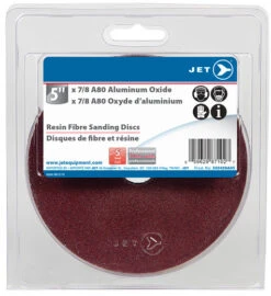 Jet 502426A05 - 5 X 7/8 A80 Aluminum Oxide Resin Fibre Sanding Disc - Clamshell Package