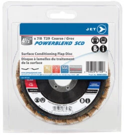 Jet 503513A01 - 4-1/2 X 7/8 Coarse POWERBLEND SCD T29 Surface Conditioning Flap Disc - Clamshell Package
