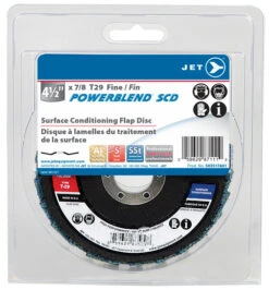 Jet 503517A01 - 4-1/2 X 7/8 Fine POWERBLEND SCD T29 Surface Conditioning Flap Disc - Clamshell Package