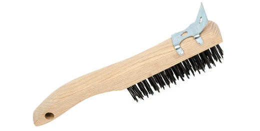 Jet 551109 - (4SHWSC) 4 Row, Shoe Handle, Carbon Steel With Scraper Hand Wire Scratch Brush 3 Jet 551109 - (4SHWSC) 4 Row, Shoe Handle, Carbon Steel With Scraper Hand Wire Scratch Brush