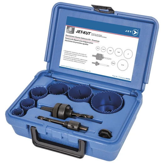 Jet 565206 - 8 PC Electricians Starter Holesaw Kit - Premium 3 Jet 565206 - 8 PC Electricians Starter Holesaw Kit - Premium