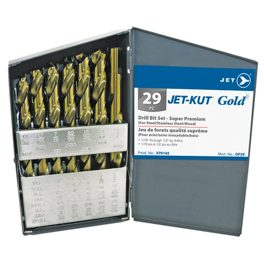 Jet 570142 - (GF29) 29 PC JET-KUT GOLD Drill Bit Set - Super Premium 3 Jet 570142 - (GF29) 29 PC JET-KUT GOLD Drill Bit Set - Super Premium