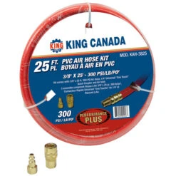 King Canada KAH-3825 - 3/8" X 25' PVC Reinforced Air Hose Kit
